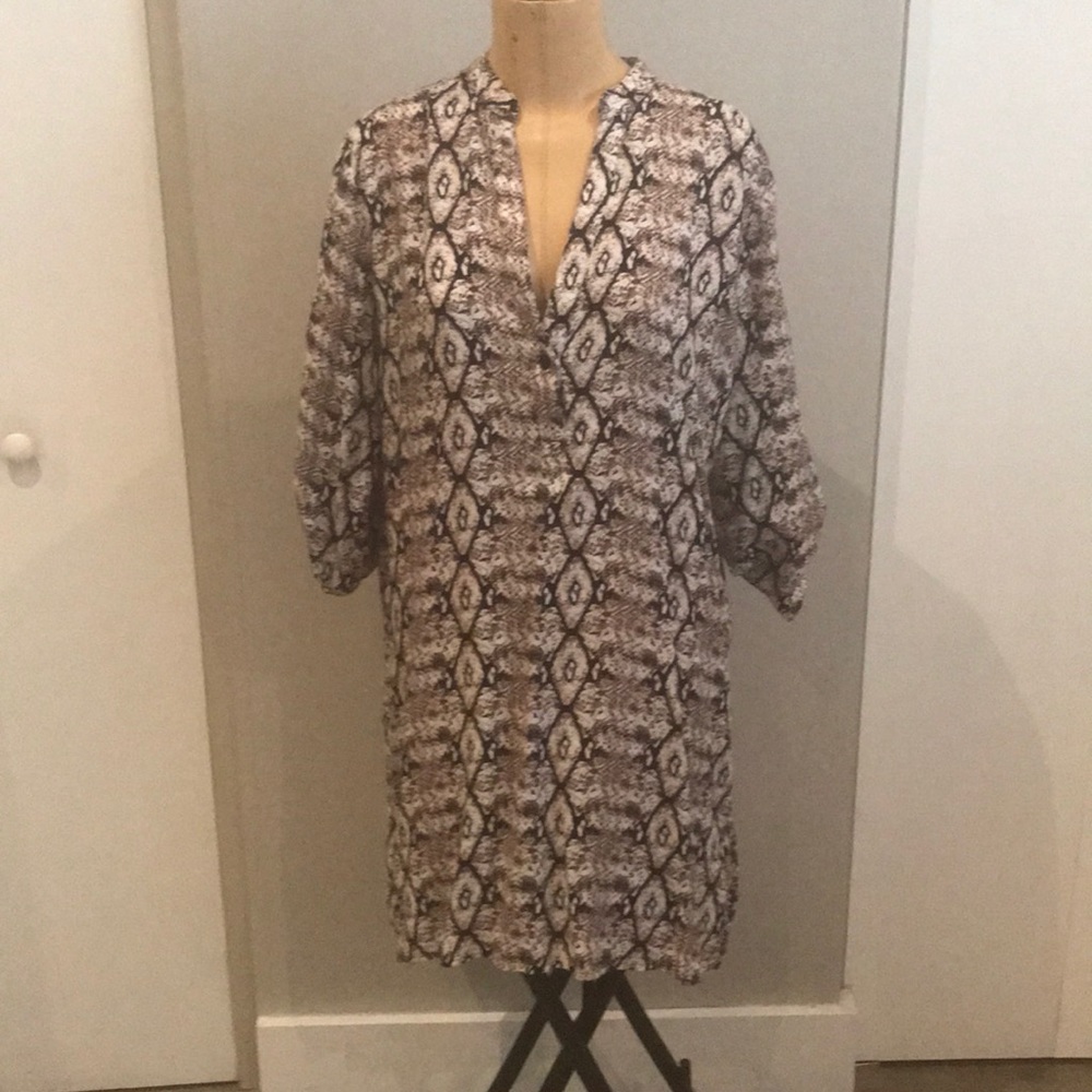Snakeskin patterned shirt dress